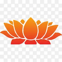 卡通橙色莲花-空若网 卡通橙色莲花-空若网