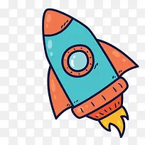 扁平化小火箭PNG下载-空若网 扁平化小火箭PNG下载-空若网