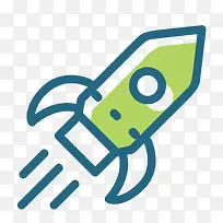 扁平化小火箭PNG下载-空若网 扁平化小火箭PNG下载-空若网