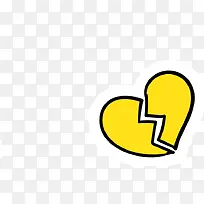 黄色分裂爱心-空若网 黄色分裂爱心-空若网