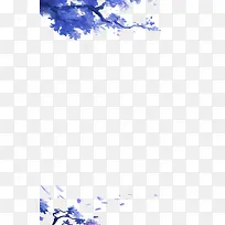 紫色墨迹树枝修饰花朵-空若网 紫色墨迹树枝修饰花朵-空若网