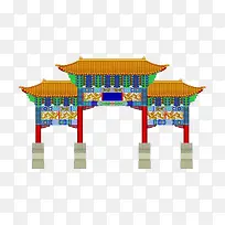 横梁彩绘人文景观-空若网 横梁彩绘人文景观-空若网