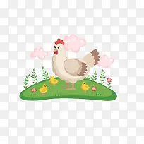 母鸡小鸡PNG下载-空若网 母鸡小鸡PNG下载-空若网