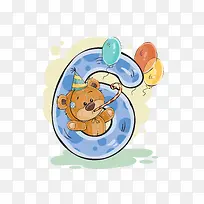 蓝色手绘数字6免抠素材-空若网 蓝色手绘数字6免抠素材-空若网