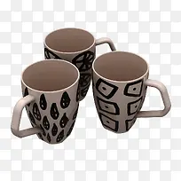 黑色花纹白色空杯子-空若网 黑色花纹白色空杯子-空若网