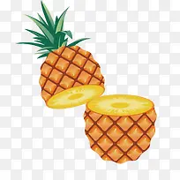 手绘切开的水果菠萝矢量图形-空若网 手绘切开的水果菠萝矢量图形-空若网