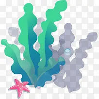 绿色卡通大海海草-空若网 绿色卡通大海海草-空若网
