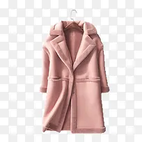 秋冬季中长款羊羔毛皮草一体外套-空若网 秋冬季中长款羊羔毛皮草一体外套-空若网