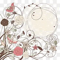 卡通手绘花枝小鸟-空若网 卡通手绘花枝小鸟-空若网