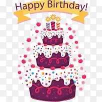 精美紫色三层蛋糕-空若网 精美紫色三层蛋糕-空若网