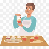 一个正在做蛋糕的男子-空若网 一个正在做蛋糕的男子-空若网