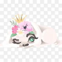 卡通可爱小动物装饰动物头像兔子-空若网 卡通可爱小动物装饰动物头像兔子-空若网