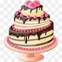 手绘三层生日蛋糕-空若网 手绘三层生日蛋糕-空若网
