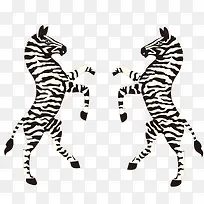 卡通两匹斑马矢量图-空若网 卡通两匹斑马矢量图-空若网