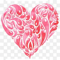 矢量水彩红色水滴爱心-空若网 矢量水彩红色水滴爱心-空若网