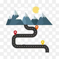 矢量山和公路-空若网 矢量山和公路-空若网