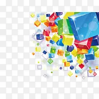 矢量缤纷时尚立体方块组合素材-空若网 矢量缤纷时尚立体方块组合素材-空若网