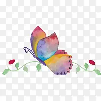 水彩飞舞的蝴蝶矢量图-空若网 水彩飞舞的蝴蝶矢量图-空若网