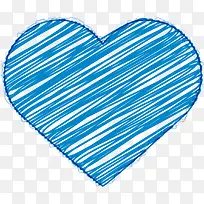 情人节手绘蓝色爱心-空若网 情人节手绘蓝色爱心-空若网