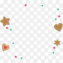 手绘棕色爱心星星-空若网 手绘棕色爱心星星-空若网