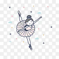 手绘矢量舞蹈女孩免抠素材-空若网 手绘矢量舞蹈女孩免抠素材-空若网