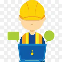 在电脑前工作的工程师-空若网 在电脑前工作的工程师-空若网