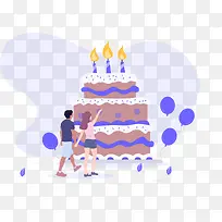 卡通蛋糕插画矢量图-空若网 卡通蛋糕插画矢量图-空若网