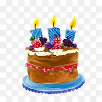 手绘生日蛋糕矢量图-空若网 手绘生日蛋糕矢量图-空若网