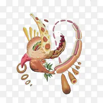 各种食物组成的抽象花纹-空若网 各种食物组成的抽象花纹-空若网