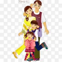 卡通可爱全家福矢量素材-空若网 卡通可爱全家福矢量素材-空若网