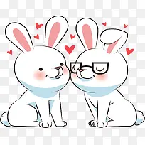 可爱甜蜜兔子情侣-空若网 可爱甜蜜兔子情侣-空若网