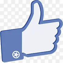 矢量蓝色点赞手指-空若网 矢量蓝色点赞手指-空若网