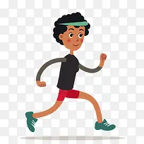 卡通扁平化跑步女子矢量素材-空若网 卡通扁平化跑步女子矢量素材-空若网