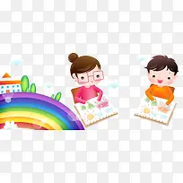 学校生活卡通矢量图-空若网 学校生活卡通矢量图-空若网