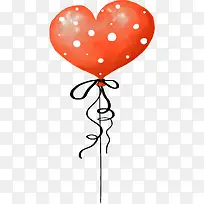 手绘红色斑点爱心气球-空若网 手绘红色斑点爱心气球-空若网