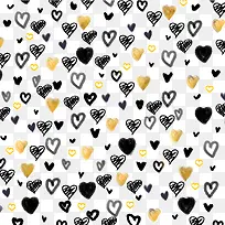 手绘黑色和金色爱心矢量图-空若网 手绘黑色和金色爱心矢量图-空若网