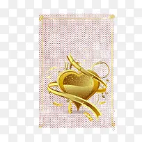 金色心形海报矢量素材-空若网 金色心形海报矢量素材-空若网