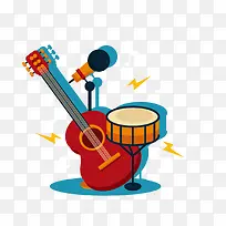 矢量吉他和鼓-空若网 矢量吉他和鼓-空若网