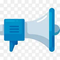 一个蓝色叫卖喇叭话筒-空若网 一个蓝色叫卖喇叭话筒-空若网