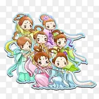 手绘七仙女-空若网 手绘七仙女-空若网