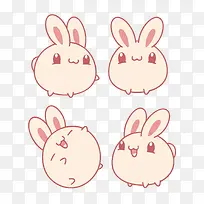 矢量圆滚滚的小兔子-空若网 矢量圆滚滚的小兔子-空若网