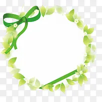 绿色春季蝴蝶结草环-空若网 绿色春季蝴蝶结草环-空若网