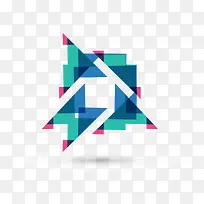 矢量拼色三角形对称-空若网 矢量拼色三角形对称-空若网