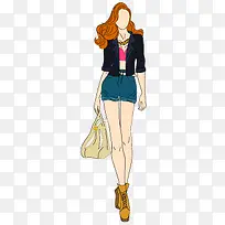时尚时装女郎矢量素材-空若网 时尚时装女郎矢量素材-空若网