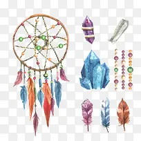 水彩画的风铃宝石矢量素材-空若网 水彩画的风铃宝石矢量素材-空若网