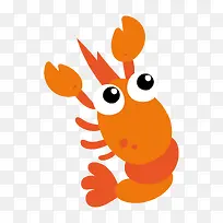 黄橙色的卡通龙虾-空若网 黄橙色的卡通龙虾-空若网