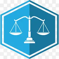 蓝色六边形天平标签-空若网 蓝色六边形天平标签-空若网