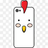 白色大公鸡矢量手机壳-空若网 白色大公鸡矢量手机壳-空若网