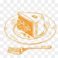 素描餐具和美味奶酪-空若网 素描餐具和美味奶酪-空若网