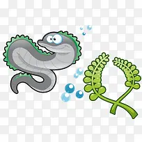 矢量水蛇水草素材-空若网 矢量水蛇水草素材-空若网